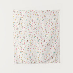 Mooie Pastelkleurige Fantasie Karakter Slaapkamer Wandkleed