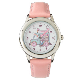 Mooie Pastelkleurige IJscowagen Persoonlijk Horloge