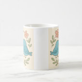 Mooie pastelkleurige mok met vogelprint (Center)