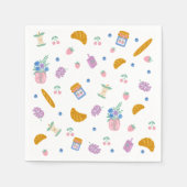 Mooie Pastelkleurige Ontbijtpatroon Papieren Serve Servet (Voorkant)