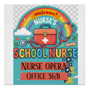Mooie Pastelkleurige Schoolverpleegsterskantoor De Perfect Poster