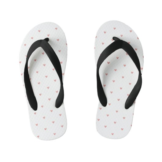 Mooie pastelroze harten kinder teenslippers (Voetbed)