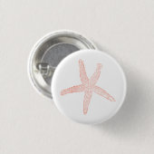 Mooie pastelroze zeesterillustratie ronde button 3,2 cm (Voorkant /achterkant)