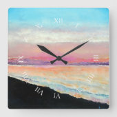 Mooie pastels zonneschilderingen vierkante klok (Voorkant)