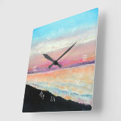 Mooie pastels zonneschilderingen vierkante klok (Hoek)