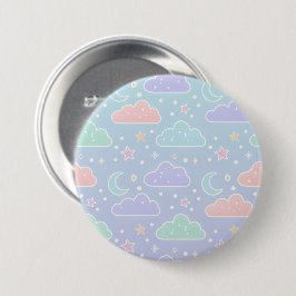 Mooie Pastelwolk Emaille Speld Ronde Button 7,6 Cm