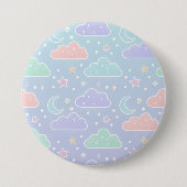 Mooie Pastelwolk Emaille Speld Ronde Button 7,6 Cm (Voorkant)