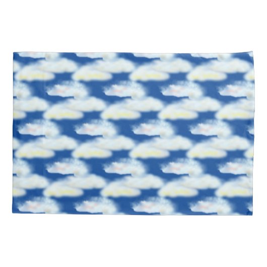 Mooie Pastelwolken op Blauw Kussensloop (Achterkant)
