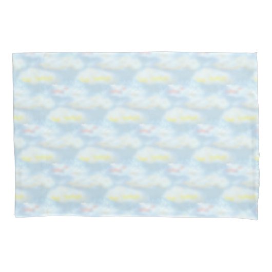 Mooie Pastelwolken op Lichtblauw Kussensloop (Voorkant)