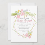 Mooie pastoor Brunch Floral Geometric Party Kaart (Voorkant)