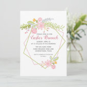 Mooie pastoor Brunch Floral Geometric Party Kaart (Staand voorkant)