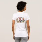 Mooie Patchwork Biggetje in Bloementuin T-shirt (Achterkant volledig)