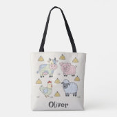 Mooie Patchwork Boerderijdieren Tote Bag (Achterkant)