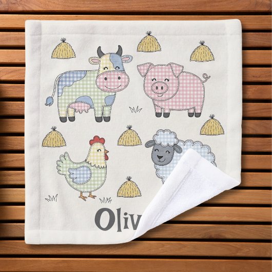 Mooie Patchwork Boerderijdieren Washandje