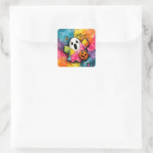 Mooie Patchwork Geest Kleurrijke Spat-art Vierkante Sticker (Tas)