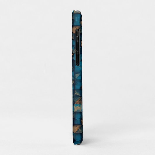 Mooie patchwork "look" in donker teal Case-Mate iPhone case (Achterkant/links)