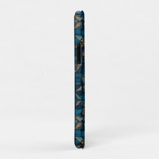 Mooie patchwork "look" in donker teal Case-Mate iPhone case (Achterkant/rechts)