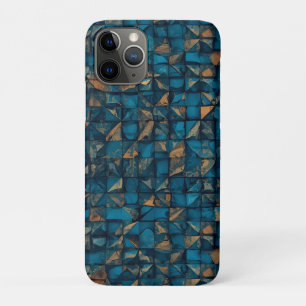Mooie patchwork "look" in donker teal Case-Mate iPhone case