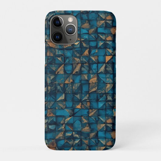 Mooie patchwork "look" in donker teal Case-Mate iPhone case (Achterkant)