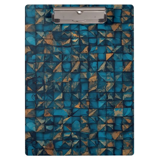 Mooie patchwork "look" in donker teal klembord (Voorkant)