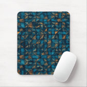 Mooie patchwork "look" in donker teal muismat (Met muis)