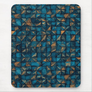 Mooie patchwork "look" in donker teal muismat