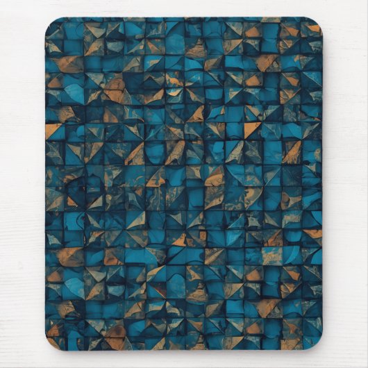 Mooie patchwork "look" in donker teal muismat (Voorkant)