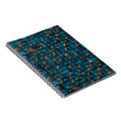 Mooie patchwork "look" in donker teal notitieboek (Rechterzijde)