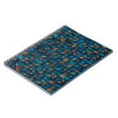 Mooie patchwork "look" in donker teal notitieboek (Linkerzijde)