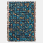 Mooie patchwork "look" in donker turquoise deken (Voorkant Verticaal)