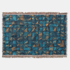 Mooie patchwork "look" in donker turquoise deken