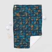 Mooie patchwork "look" in donker turquoise golfhanddoek (Insitu)