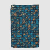 Mooie patchwork "look" in donker turquoise golfhanddoek (Voorkant)