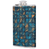 Mooie patchwork "look" in donker turquoise heupfles (Links)