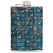 Mooie patchwork "look" in donker turquoise
