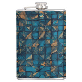 Mooie patchwork "look" in donker turquoise heupfles