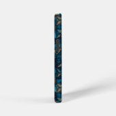 Mooie patchwork "look" in donker turquoise iPhone hoesje (Rechterkant)
