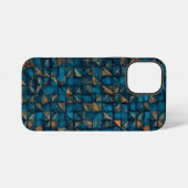 Mooie patchwork "look" in donker turquoise iPhone hoesje (Achterkant horizontaal)