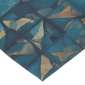 Mooie patchwork "look" in donker turquoise korte tafelloper (Hoek)