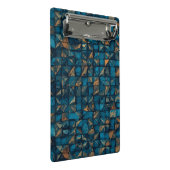 Mooie patchwork "look" in donker turquoise mini klembord (Schuin)