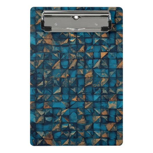 Mooie patchwork "look" in donker turquoise mini klembord (Voorkant)