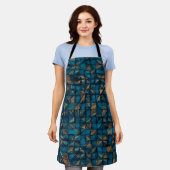 Mooie patchwork "look" in donker turquoise schort (Gedragen)