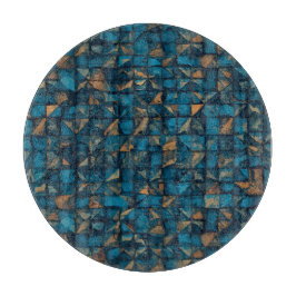 Mooie patchwork "look" in donker turquoise snijplank