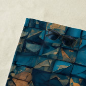 Mooie patchwork "look" in donker turquoise strandlaken (In situ)