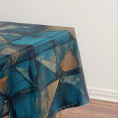Mooie patchwork "look" in donker turquoise tafelkleed (Voorbeeld)