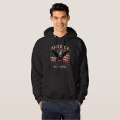 Mooie Patriotic United We Stand Rustic USA Hoodie (Voorkant volledig)