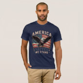 Mooie Patriottische United We Stand American Eagle T-shirt (Voorkant volledig)