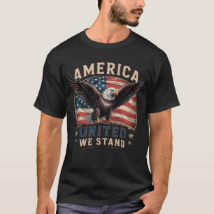 Mooie Patriottische Verenigde We Staan Rustieke VS T-shirt
