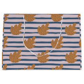 Mooie patronen en kleuren Strepen en blad Paars  Groot Cadeauzakje (Voorkant)