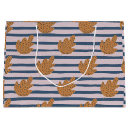 Mooie patronen en kleuren Strepen en blad Paars  Groot Cadeauzakje